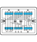 Distribution box; 230 V + DALI; 1 input; 7 outputs; Cod. A, B, I; MINI, MIDI; white