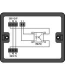 Distribution box; Surge switch circuit; 2 inputs; 1 output; Cod. A, B; MINI, MIDI; black