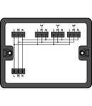 Distribution box; Single-phase current (230 V); 1 input; 4 outputs; Cod. A; MIDI; black