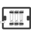 Distribution box; supply cable entry; 6 outputs; Cod. A; MIDI; black