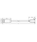 pre-assembled connecting cable; Cca; Plug/open-ended; 2-pole; Cod. E; Y-H(St)Hh 1x2x0,8; 5 m; green