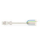 pre-assembled connecting cable; Eca; Plug/open-ended; 5-pole; Cod. A; H05Z1Z1-F 5G 1.5 mm²; 8 m; 1,50 mm²; white