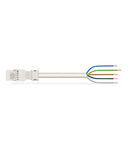 pre-assembled connecting cable; Eca; Plug/open-ended; 5-pole; Cod. A; H05Z1Z1-F 5G 1.5 mm²; 7 m; 1,50 mm²; white