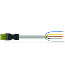 pre-assembled connecting cable; Eca; Plug/open-ended; 5-pole; Cod. B; 8 m; 1,50 mm²; light green