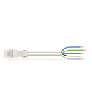pre-assembled connecting cable; Eca; Plug/open-ended; 5-pole; Cod. A; H05VV-F 5G 1.5 mm²; 8 m; 1,50 mm²; white