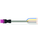 pre-assembled connecting cable; Eca; Plug/open-ended; 5-pole; Cod. B; 7 m; 1,50 mm²; pink