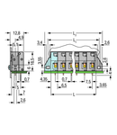 PCB terminal block; push-button; 2.5 mm²; Pin spacing 7.5 mm; 9-pole; CAGE CLAMP®; clamping collar; 2,50 mm²; gray