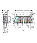 PCB terminal block; push-button; 2.5 mm²; Pin spacing 7.5 mm; 4-pole; CAGE CLAMP®; clamping collar; 2,50 mm²; gray