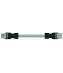 pre-assembled interconnecting cable; Eca; Socket/plug; 5-pole; Cod. B; 8 m; 1,50 mm²; gray