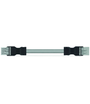 pre-assembled interconnecting cable; Eca; Socket/plug; 5-pole; Cod. B; 4m; 1,50 mm²; gray