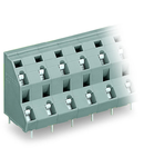 Double-deck PCB terminal block; 2.5 mm²; Pin spacing 10 mm; 2 x 2-pole; CAGE CLAMP®; 2,50 mm²; gray