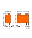 PCB terminal block; push-button; 1.5 mm²; Pin spacing 3.81 mm; 7-pole; PUSH WIRE®; 1,50 mm²; orange