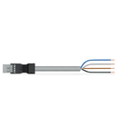 pre-assembled connecting cable; Eca; Plug/open-ended; 4-pole; Cod. B; Control cable 4 x 1.5 mm²; 4m; 1,50 mm²; gray