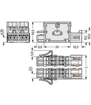 2-conductor combi strip; 100% protected against mismating; Locking lever; 1.5 mm²; Pin spacing 3.5 mm; 11-pole; 1,50 mm²; light gray