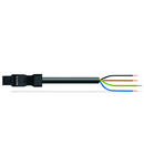 pre-assembled connecting cable; Eca; Socket/open-ended; 4-pole; Cod. A; H05Z1Z1-F 4G 1.5 mm²; 8 m; 1,50 mm²; black