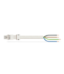 pre-assembled connecting cable; Eca; Socket/open-ended; 4-pole; Cod. A; H05Z1Z1-F 4G 1.5 mm²; 5 m; 1,50 mm²; white