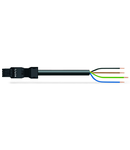 pre-assembled connecting cable; Eca; Socket/open-ended; 4-pole; Cod. A; H05VV-F 4G 1.5 mm²; 8 m; 1,50 mm²; black