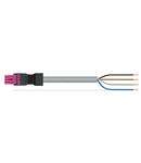 pre-assembled connecting cable; Eca; Socket/open-ended; 4-pole; Cod. B; Control cable 4 x 1.5 mm²; 6 m; 1,50 mm²; pink