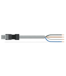 pre-assembled connecting cable; Eca; Socket/open-ended; 4-pole; Cod. B; Control cable 4 x 1.5 mm²; 2 m; 1,50 mm²; gray