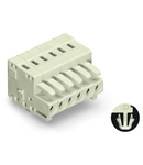 1-conductor female plug; 100% protected against mismating; Snap-in mounting feet; 1.5 mm²; Pin spacing 3.5 mm; 13-pole; 1,50 mm²; light gray