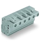 1-conductor female plug; angled; Strain relief plate; 2.5 mm²; Pin spacing 7.5 mm; 16-pole; 2,50 mm²; gray