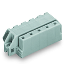 1-conductor female plug; angled; clamping collar; 2.5 mm²; Pin spacing 7.5 mm; 9-pole; 2,50 mm²; gray