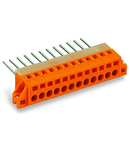 Feedthrough terminal block; Plate thickness: 1.5 mm; 2.5 mm²; Pin spacing 5.08 mm; 5-pole; CAGE CLAMP®; orange