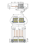 Feedthrough terminal block; Plate thickness: 1.5 mm; 2.5 mm²; Pin spacing 5 mm; 10-pole; CAGE CLAMP®; 2,50 mm²; gray