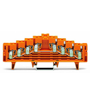 4-level same potential terminal block; for 35 x 15 mounting rail; 1,50 mm²; orange