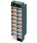 Matrix patchboard; 32-pole; Marking 1-32; Color of modules: blue; for 19" racks; 180° rotated; 1,50 mm²; dark gray