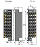 Matrix patchboard; 32-pole; plain; Colors of module white/gray; for 19" racks; 1,50 mm²; dark gray
