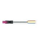 pre-assembled connecting cable; Eca; Plug/open-ended; 3-pole; Cod. B; 8 m; 1,50 mm²; pink