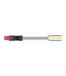 pre-assembled connecting cable; Eca; Plug/open-ended; 3-pole; Cod. B; 6 m; 1,50 mm²; pink