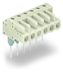 Female connector for rail-mount terminal blocks; 0.6 x 1 mm pins; angled; 100% protected against mismating; Pin spacing 5 mm; 15-pole; light gray