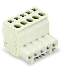 1-conductor female plug; angled; 100% protected against mismating; 2,50 mm²; light gray