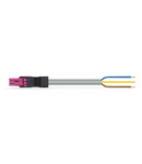 pre-assembled connecting cable; Eca; Socket/open-ended; 3-pole; Cod. B; 7 m; 1,50 mm²; pink