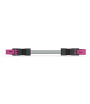 pre-assembled interconnecting cable; Socket/plug; 3-pole; Cod. B; 4m; 1,00 mm²; pink