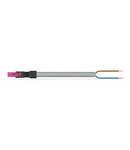 pre-assembled connecting cable; Eca; Plug/open-ended; 2-pole; Cod. B; Control cable 2 x 1.5 mm²; 8 m; 1,50 mm²; pink