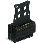 1-conductor female connector, 2-row; 100% protected against mismating; Screw flange; Strain relief plate; direct marking; 1.5 mm²; Pin spacing 3.5 mm; 36-pole; 1,50 mm²; black