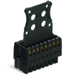 1-conductor female connector, 2-row; 100% protected against mismating; Screw flange; Strain relief plate; direct marking; 1.5 mm²; Pin spacing 3.5 mm; 34-pole; 1,50 mm²; black