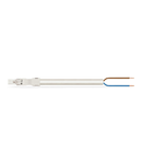 pre-assembled connecting cable; Eca; Plug/open-ended; 2-pole; Cod. A; H05VV-F 2 x 1.0 mm²; 6 m; 1,00 mm²; white