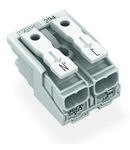 Lighting connector; push-button, external; without ground contact; N´-L´; 2-pole; Lighting side: for solid conductors; Inst. side: for all conductor types; max. 2.5 mm²; Surrounding air temperature: max 85°C (T85); 2,50 mm²; white