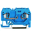 2-conductor carrier terminal block; for DIN-rail 35 x 15 and 35 x 7.5; 4 mm²; CAGE CLAMP®; 4,00 mm²; blue