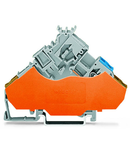 2-conductor actuator terminal block; with colored conductor entries; 2.5 mm²; CAGE CLAMP®; 2,50 mm²; gray