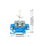 Double-deck terminal block; for DIN-rail 35 x 15 and 35 x 7.5; 2.5 mm²; CAGE CLAMP®; 2,50 mm²; blue/gray