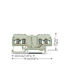 Double potential terminal block; 1.5 mm²; suitable for Ex e II applications; with double, center marker slot; for DIN-rail 35 x 15 and 35 x 7.5; CAGE CLAMP®; 1,50 mm²; light gray