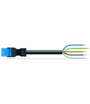 pre-assembled connecting cable; Eca; Plug/open-ended; 5-pole; Cod. I; H05VV-F 5G 1.5 mm²; 7 m; 1,50 mm²; blue