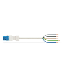 pre-assembled connecting cable; Eca; Socket/open-ended; 5-pole; Cod. I; H05Z1Z1-F 5G 1.5 mm²; 8 m; 1,50 mm²; blue