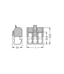 Power supply connector; 3-pole; 2,50 mm²; white/gray