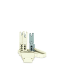 Female connector; with strain relief plate; 4-pole; white/gray